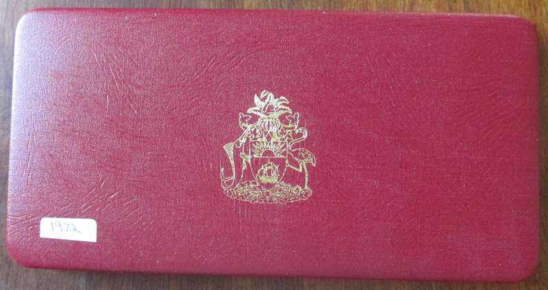 1972 9 COIN PROOF SET OF BAHAMAS IN HARD CASE FRANKLIN MINT - 4 SILVER COINS
