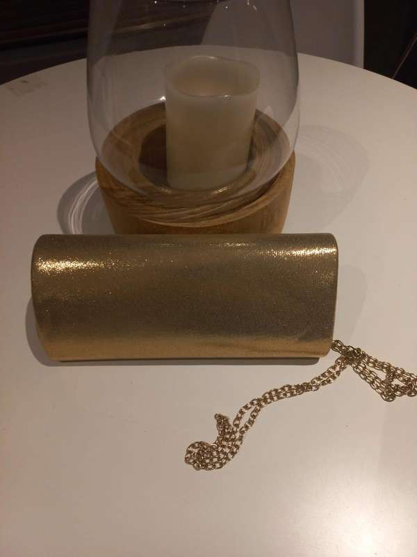 Stunning Gold & Diamanté Clutch Handbag