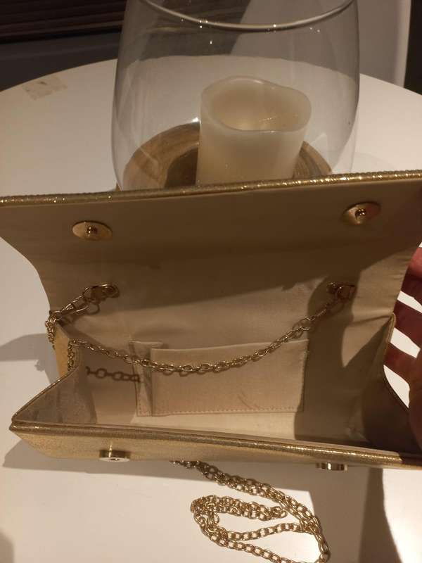 Stunning Gold & Diamanté Clutch Handbag