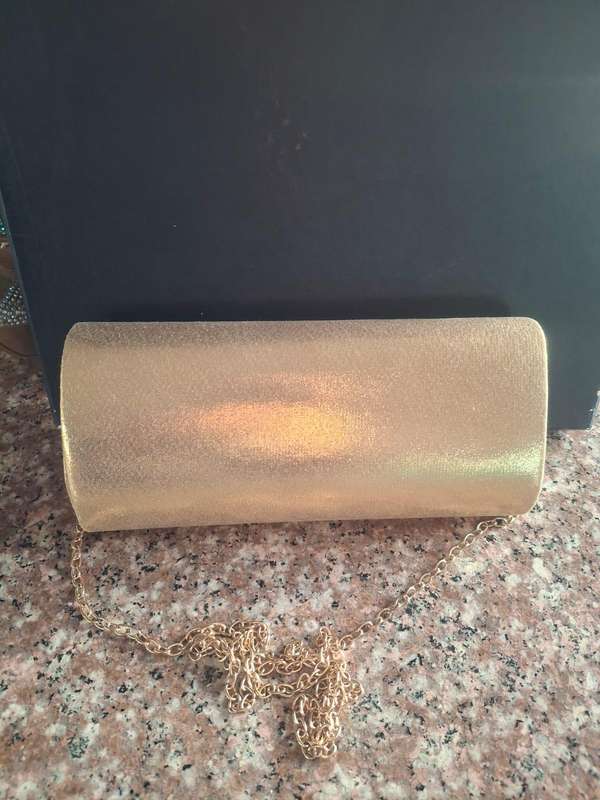 Stunning Gold & Diamanté Clutch Handbag