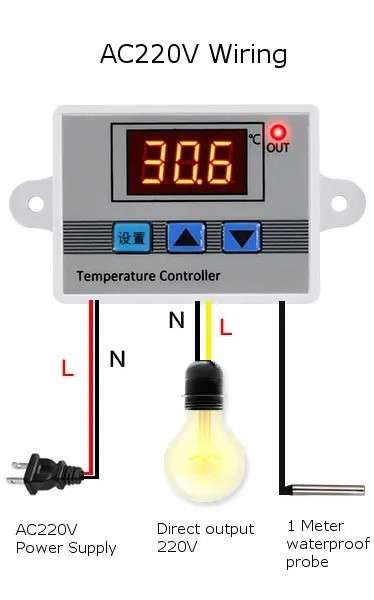 DIY Digital Temperature controller 220v. Up to 1500W XH-W3001
