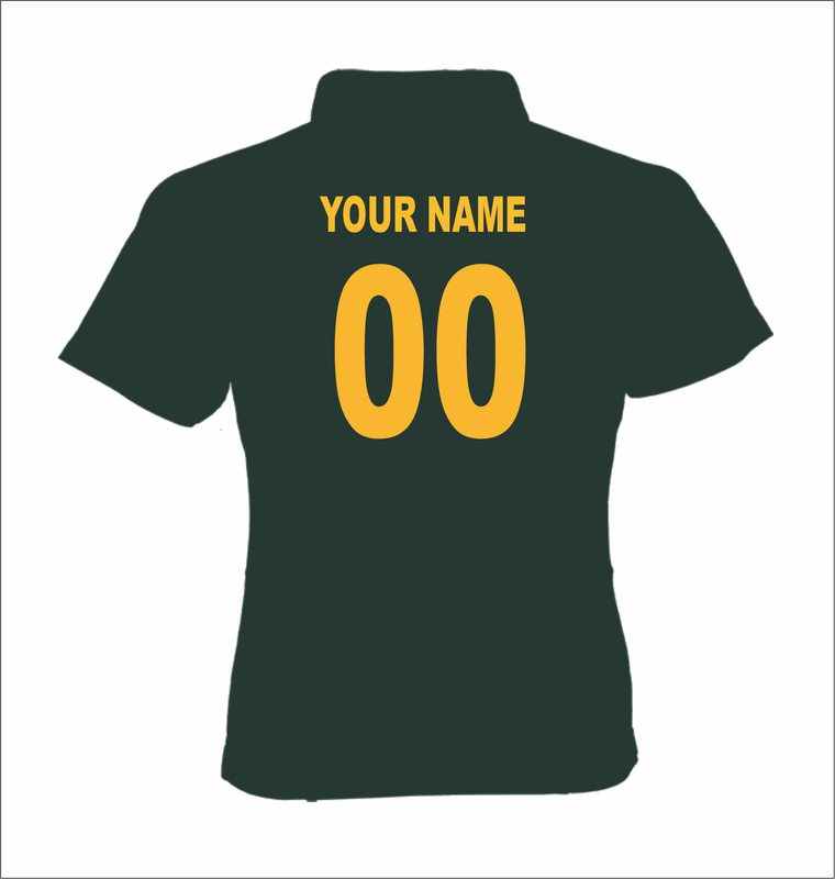 Custom Springbok supporter's shirt with your Name and Number on back
