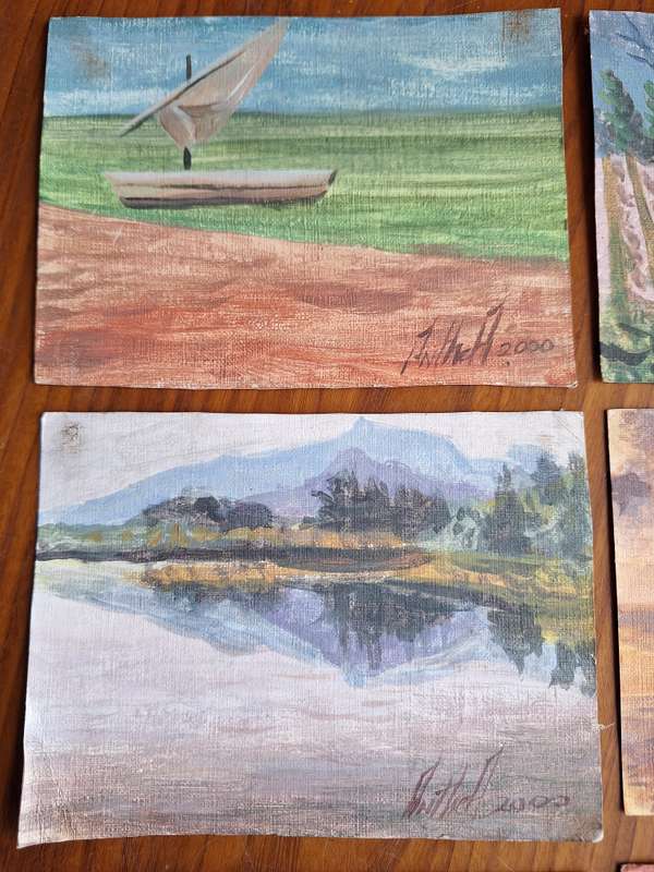 Anthea Delmotte 6x postcard size original paintings