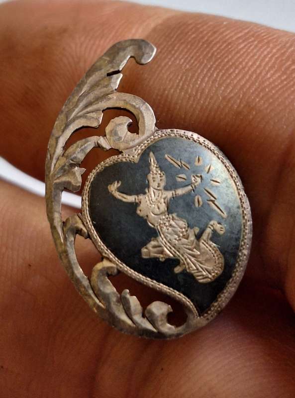 Antique silver engraved earrings