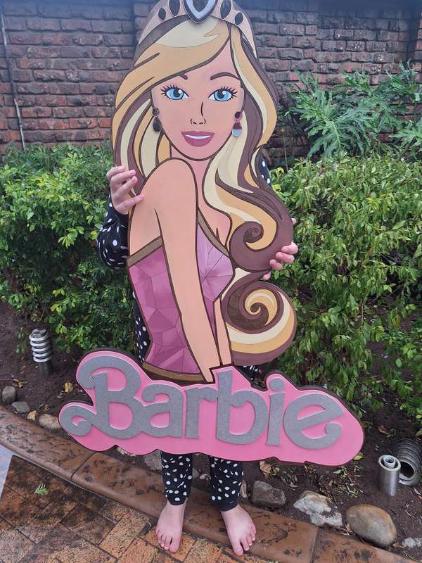 Large Barbie Sign Layered painted wood