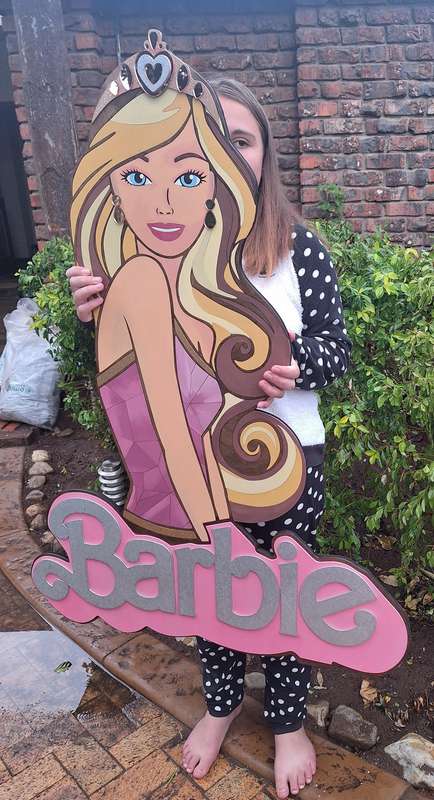 Large Barbie Sign Layered painted wood