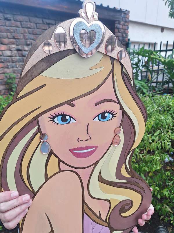 Large Barbie Sign Layered painted wood