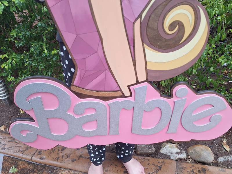 Large Barbie Sign Layered painted wood