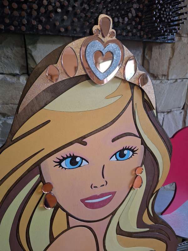 Large Barbie Sign Layered painted wood