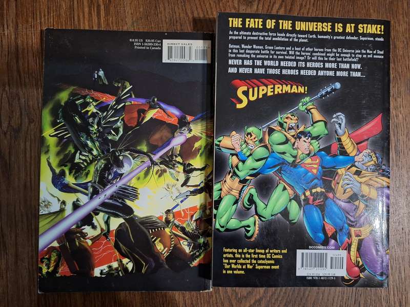 2x DC books Kingdom Come and Superman our worlds at war