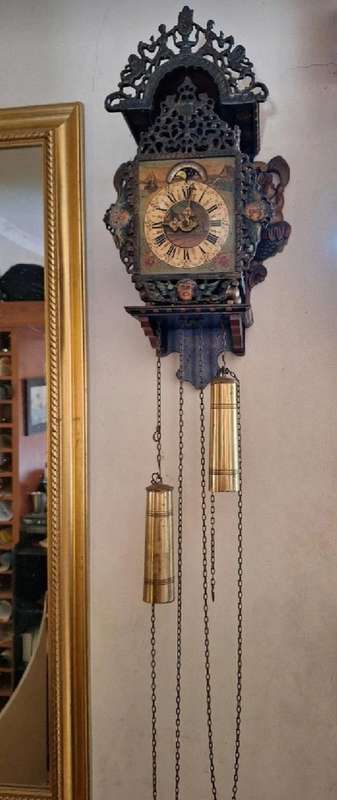 Old wall clock Dutch Stultyen stool clock Stoelklok
