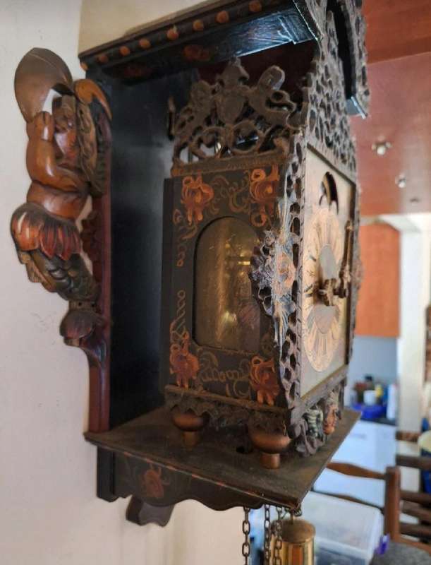 Old wall clock Dutch Stultyen stool clock Stoelklok