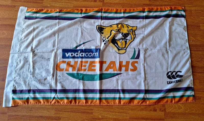 Cheetahs Rugby flag with Signatures