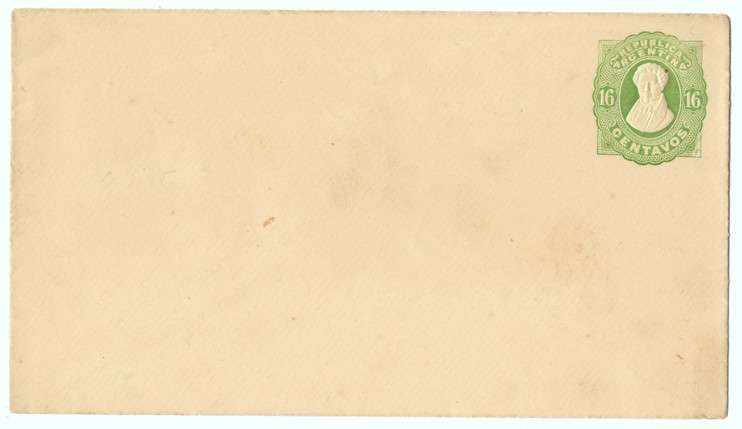 Argentina - 1880s Postal Stationary 16c Envelope Unused