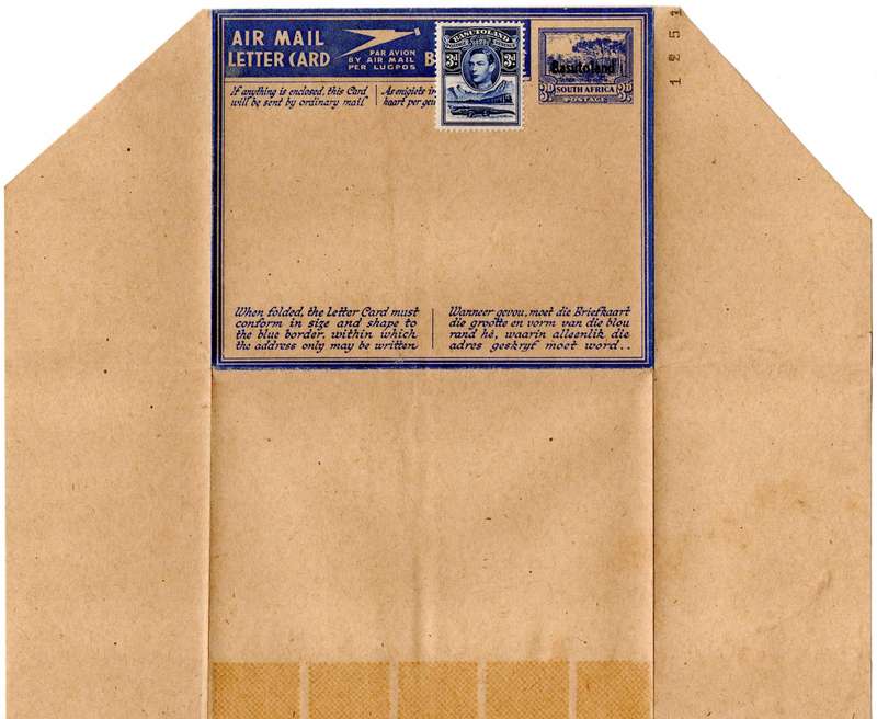 Basutoland - 1944 Uprated 3d Air Mail Letter Card H&G 2