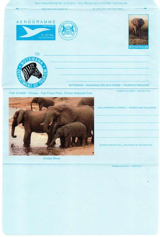 Botswana - 1998 Tourism 90t Elephants Aerogramme Mint