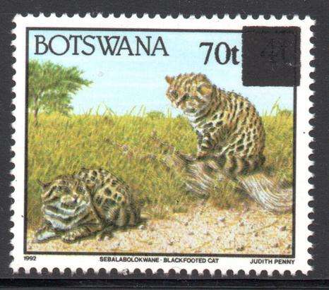 Botswana - 1996 70t on 4t Black-footed Cat MNH SG 819
