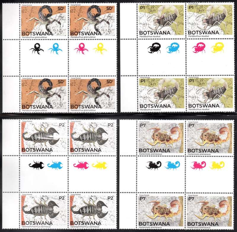 Botswana - 2021 Scorpions Marginal Gutter Pair Set MNH
