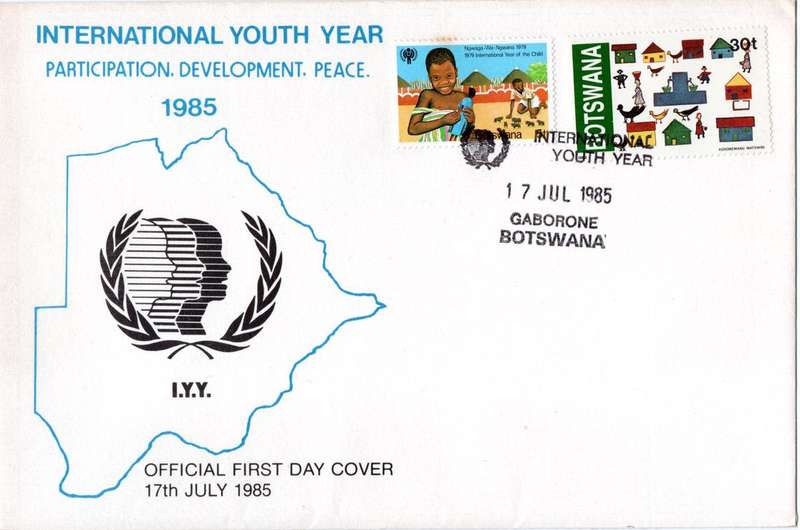 Botswana - 1985 International Youth Year Commemorative Cover