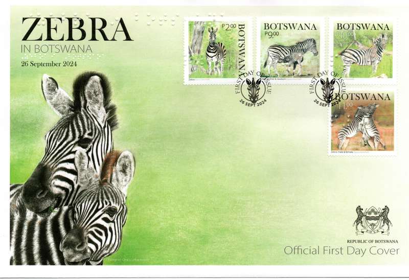 Botswana - 2024 Zebra FDC