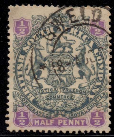 BSAC / Rhodesia - 1896 Large Arms ? Used SACC 38