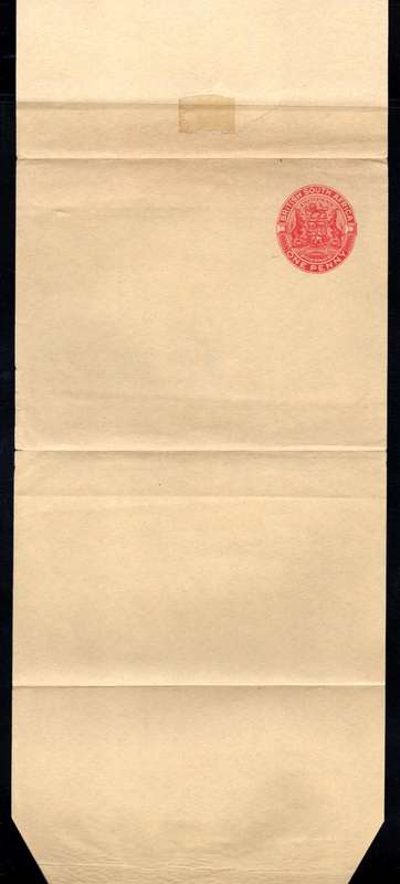 BSAC / Rhodesia - 1903 Coat of Arms 1d Wrapper Unused H&G E2