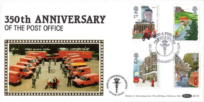Great Britain - 1985 350th Anniversary of the Post Office Silk FDC