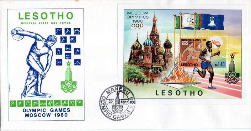 Lesotho - 1980 Olympic Games MS FDC