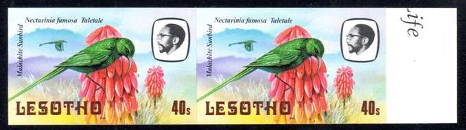 Lesotho - 1982 Birds 40s Sunbird Imperf Pair MNH