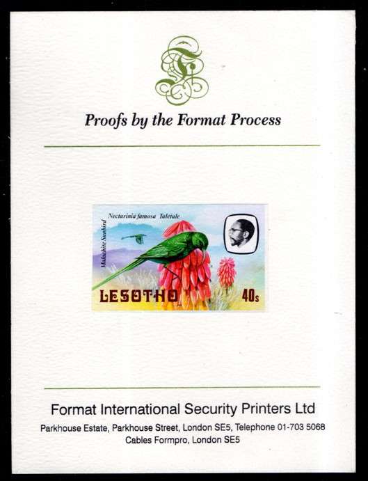 Lesotho - 1982 Birds 40s Sunbird Proof