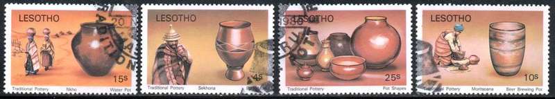 Lesotho - 1980 Pottery Set Used SG 418-421