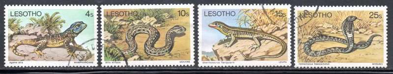 Lesotho - 1979 Reptiles Set Used SG 371B-374B