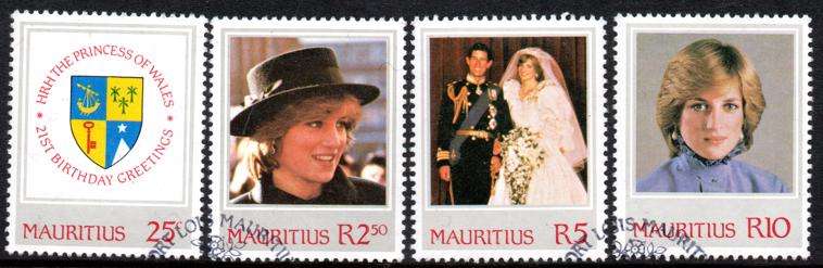 Mauritius - 1982 21st Birthday of Princess Diana Set Used SG 643-646