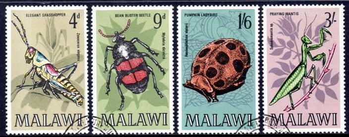 Malawi - 1970 Insects Set Used SG 345-348