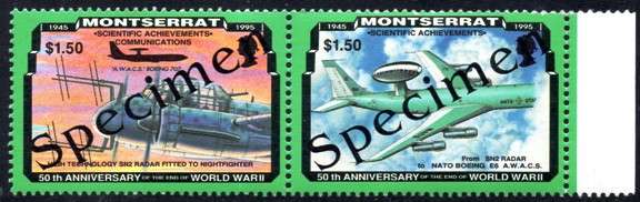 Montserrat - 1995 Scientific Achievements Aircraft Pair SPECIMEN SG 971a