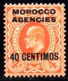 Morocco Agencies - 1910 KEVII 40c MH SG 118