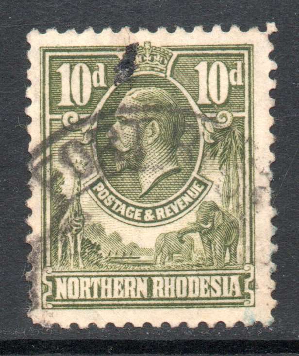 Northern Rhodesia - 1925 KGV 10d Used SACC 9