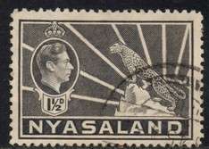 Nyasaland - 1938 KGVI 1.5d grey Used SG 132a