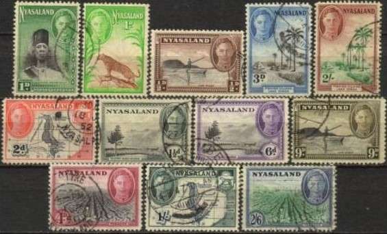 Nyasaland - 1945 KGVI Set to 2s6d Used