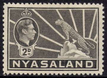 Nyasaland - 1938 KGVI 2d grey MH SG 133