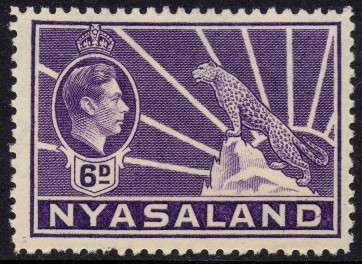 Nyasaland - 1938 KGVI 6d MH SG 136