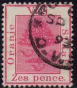 Orange Free State - 1891 6d rose-carmine Used SACC 11