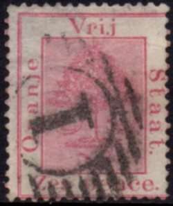 Orange Free State - 1868 6d pale rose Used SACC 3