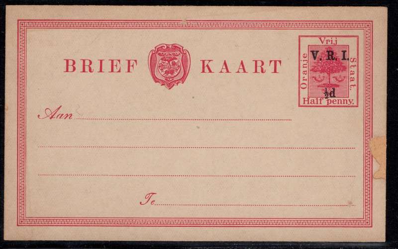 Orange Free State - 1900 VRI 1/2d Postcard Brief Kaart Mint