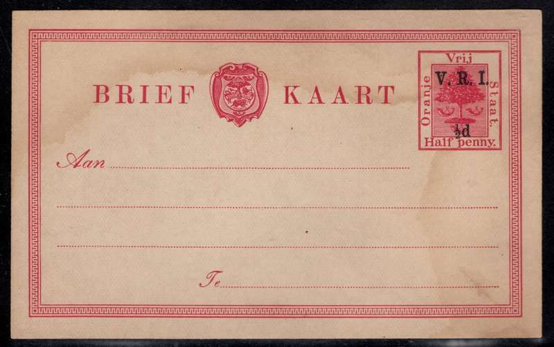 Orange Free State - 1900 VRI 1/2d Postcard Brief Kaart Mint