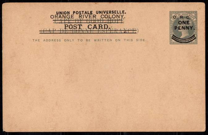 Orange River Colony - 1900 1d on Surcharged Cape of Good Hope Postcard Unused