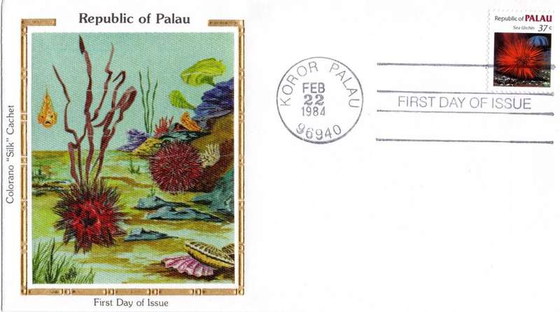 Palau - 1984 Marine Life 37c Sea Urchin Silk Cover