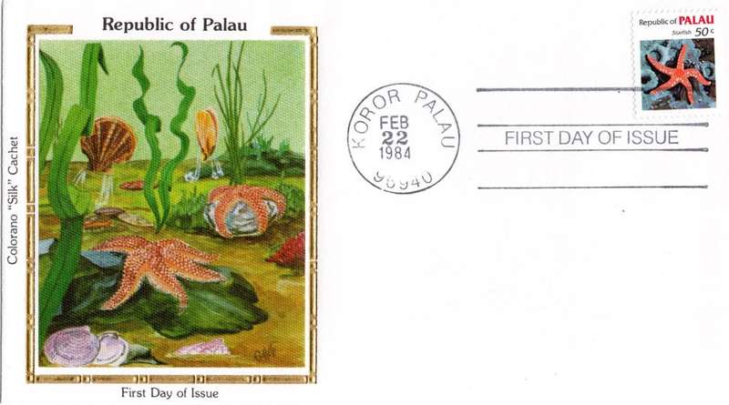 Palau - 1984 Marine Life 50c Starfish Silk Cover