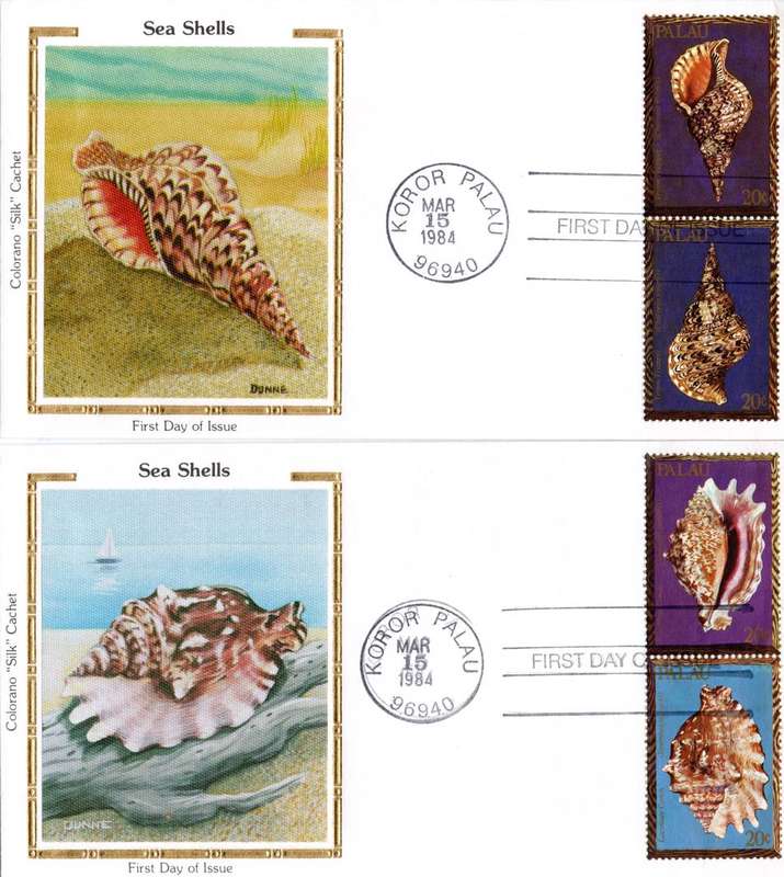 Palau - 1984 Sea Shells Silk Cover Set