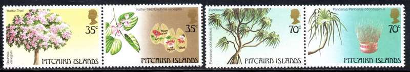 Pitcairn Islands - 1983 Trees Pairs Set MNH SG 242-245